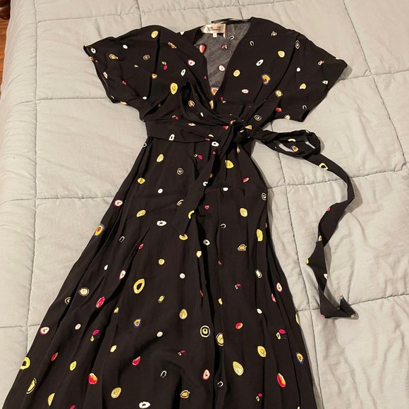 Diane Von Furstenberg Kelsey Printed Crepe MidI Wrap Dress NWOT - Picture 2 of 5